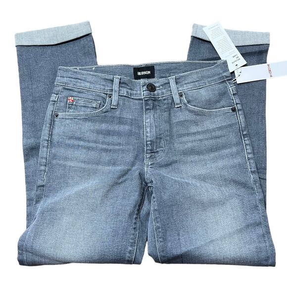Hudson Jeans NATALIE midrise straight crop roll cuff 24 Adelaide NWT - Picture 4 of 9